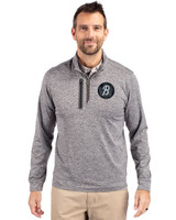 Baltimore Orioles City Connect Cutter & Buck Stealth Heathered Quarter Zip Mens Pullover Elemental Grey Front