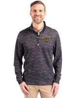 Seattle Mariners City Connect Cutter & Buck Traverse Stretch Eco Camo Print Quarter Zip Mens Big and Tall Pullover Black Front