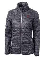 Cincinnati Reds City Connect Cutter & Buck Rainier PrimaLoft® Womens Eco Insulated Full Zip Printed Puffer Jacket BL_MANN_HG 1