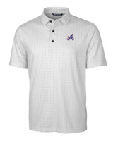 Atlanta Braves City Connect Cutter & Buck Pike Double Dot Print Stretch Mens Big and Tall Polo CC_MANN_HG 1