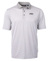 Pittsburgh Pirates City Connect Cutter & Buck Virtue Eco Pique Micro Stripe Recycled Mens Polo POLWH_MANN_HG 1