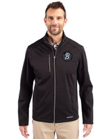 Baltimore Orioles City Connect Cutter & Buck Evoke Softshell Recycled Full Zip Mens Jacket Black Front