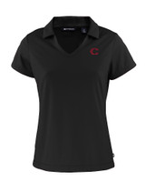 Cincinnati Reds City Connect Cutter & Buck Daybreak Eco Recycled Womens V-neck Polo Black Mannequin