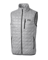 Pittsburgh Pirates City Connect Cutter & Buck Rainier PrimaLoft® Mens Eco Insulated Full Zip Puffer Vest POL_MANN_HG 1