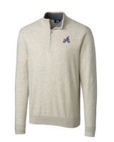 Atlanta Braves City Connect Cutter & Buck Lakemont Tri-Blend Mens Big and Tall Quarter Zip Pullover Sweater OMH_MANN_HG 1