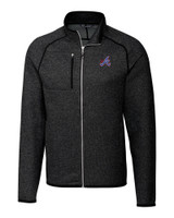 Atlanta Braves City Connect Cutter & Buck Mainsail Sweater-Knit Mens Full Zip Jacket CCH_MANN_HG 1