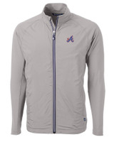 Atlanta Braves City Connect Cutter & Buck Adapt Eco Knit Hybrid Recycled Mens Full Zip Jacket POL_MANN_HG 1