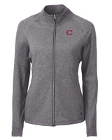 Cincinnati Reds City Connect Cutter & Buck Adapt Eco Knit Heather Recycled Womens Full Zip BLH_MANN_HG 1