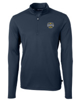 Michigan Wolverines 2023 College Football National Champions Cutter & Buck Virtue Eco Pique Recycled Quarter Zip Mens Pullover NVBU_MANN_HG 1