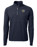 Michigan Wolverines 2023 College Football National Champions Cutter & Buck Adapt Eco Knit Hybrid Recycled Mens Quarter Zip NVBU_MANN_HG 1