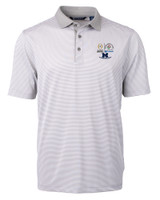 2024 Rose Bowl Champions Cutter & Buck Virtue Eco Pique Micro Stripe Recycled Mens Polo POLWH_MANN_HG 1