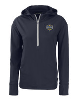 Michigan Wolverines 2023 College Football National Champions Cutter & Buck Daybreak Eco Recycled Womens Half Zip Hoodie NVBU_MANN_HG 1