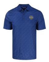 Michigan Wolverines 2023 College Football National Champions Cutter & Buck Pike Eco Pebble Print Stretch Recycled Mens Polo NVBU_MANN_HG 1