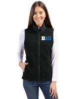 BIG 10 Conference Cutter & Buck Cascade Eco Fleece Womens Vest Black Front