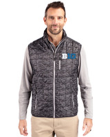 BIG 10 Conference Cutter & Buck Rainier PrimaLoft® Mens Eco Insulated Full Zip Printed Puffer Vest Black Front