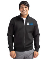 BIG 10 Conference Cutter & Buck Roam Epic Versatility Recycled Full Zip Mens Jacket Black Front