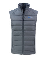 KIRO 7 Cutter & Buck Evoke Recycled Honeycomb Fleece Mens Hybrid Full Zip Vest Elemental Grey Mannequin