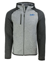 KIRO 7 Cutter & Buck Mainsail Sweater-Knit Mens Full Zip Hooded Jacket Polished Heather/Charcoal Heather Mannequin