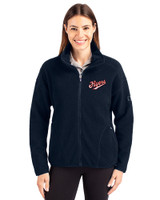 Dayton Flyers College Vault Cutter & Buck Cascade Eco Fleece Womens Full Zip Jacket Navy Blue Front