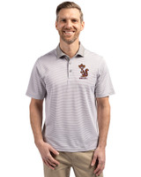 Minnesota Golden Gophers College Vault Cutter & Buck Virtue Eco Pique Micro Stripe Recycled Mens Big & Tall Polo Polished/White Front