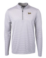 Vanderbilt Commodores College Vault Cutter & Buck Virtue Eco Pique Micro Stripe Recycled Mens Big & Tall Quarter Zip POLWH_MANN_HG 1