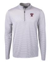 Texas A and M Aggies College Vault Cutter & Buck Virtue Eco Pique Micro Stripe Recycled Mens Big & Tall Quarter Zip POLWH_MANN_HG 1
