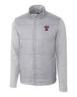 Texas A and M Aggies College Vault Cutter & Buck Stealth Hybrid Quilted Mens Full Zip Windbreaker Jacket POL_MANN_HG 1