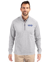 Montana State Bobcats College Vault Cutter & Buck Adapt Eco Knit Heather Mens Quarter Zip Pullover Polished Heather Front