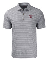 Texas A and M Aggies College Vault Cutter & Buck Forge Eco Heather Stripe Stretch Recycled Mens Big & Tall Polo BLH_MANN_HG 1