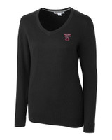 Texas A and M Aggies College Vault Cutter & Buck Lakemont Tri-Blend Womens V-Neck Pullover Sweater BL_MANN_HG 1
