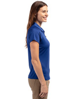 Montana State Bobcats College Vault Cutter & Buck Forge Stretch Womens Short Sleeve Polo Tour Blue Side