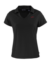 SMU Mustangs College Vault Cutter & Buck Daybreak Eco Recycled Womens V-neck Polo Black Mannequin