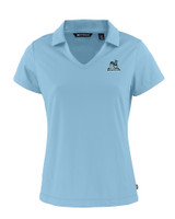 Citadel Bulldogs Vintage Cutter & Buck Daybreak Eco Recycled Womens V-neck Polo Atlas Light Blue Mannequin
