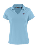 North Carolina Tar Heels College Vault Cutter & Buck Daybreak Eco Recycled Womens V-neck Polo Atlas Light Blue Mannequin