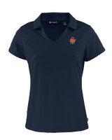 Syracuse Orange College Vault Cutter & Buck Daybreak Eco Recycled Womens V-neck Polo Navy Blue Mannequin