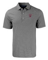 Texas A and M Aggies College Vault Cutter & Buck Forge Eco Double Stripe Stretch Recycled Mens Polo BLWH_MANN_HG 1