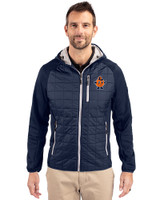 Syracuse Orange College Vault Cutter & Buck Rainier Primaloft Mens Eco Full Zip Hybrid Jacket Dark Navy Front