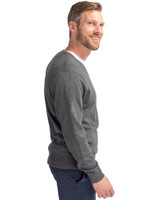 North Carolina Tar Heels College Vault Cutter & Buck Lakemont Tri-Blend Mens V-Neck Pullover Sweater Charcoal Heather Side
