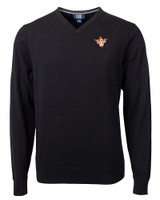 Texas Longhorns College Vault Cutter & Buck Lakemont Tri-Blend Mens V-Neck Pullover Sweater Black Mannequin
