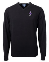Kansas State Wildcats Wabash Vintage Cutter & Buck Lakemont Tri-Blend Mens V-Neck Pullover Sweater Black Mannequin