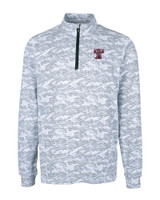 Texas A and M Aggies College Vault Cutter & Buck Traverse Camo Print Stretch Quarter Zip Mens Pullover CC_MANN_HG 1