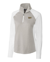 Vanderbilt Commodores College Vault Cutter & Buck Forge Tonal Stripe Stretch Half Zip Womens Top WHPOL_MANN_HG 1