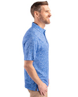 Montana State Bobcats College Vault Cutter & Buck Pike Constellation Print Stretch Mens Polo Chelan Blue Side