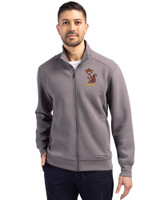 Minnesota Golden Gophers College Vault Cutter & Buck Roam Epic Versatility Recycled Full Zip Mens Jacket Elemental Grey Front