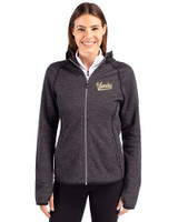 Vanderbilt Commodores College Vault Cutter & Buck Mainsail Full Zip Hooded Womens Jacket Charcoal Heather Front
