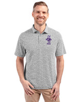 Kansas State Wildcats Wabash Vintage Cutter & Buck Virtue Eco Pique Botanical Print Recycled Mens Polo Black Front