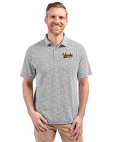 Vanderbilt Commodores College Vault Cutter & Buck Virtue Eco Pique Botanical Print Recycled Mens Polo Black Front