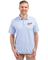 Dayton Flyers College Vault Cutter & Buck Virtue Eco Pique Botanical Print Recycled Mens Polo Atlas Light Blue Front