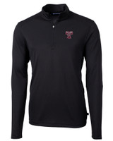 Texas A and M Aggies College Vault Cutter & Buck Virtue Eco Pique Recycled Quarter Zip Mens Pullover BL_MANN_HG 1