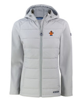 Syracuse Orange College Vault Cutter & Buck Evoke Hybrid Eco Softshell Recycled Full Zip Womens Hooded Jacket CNC_MANN_HG 1